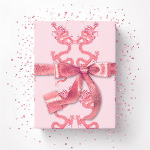 Keizerdraak in roze cadeaupapier
