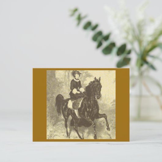 Keizerin Elisabeth rijdend paard sidesaddle #002SS Briefkaart (Staand voorkant)