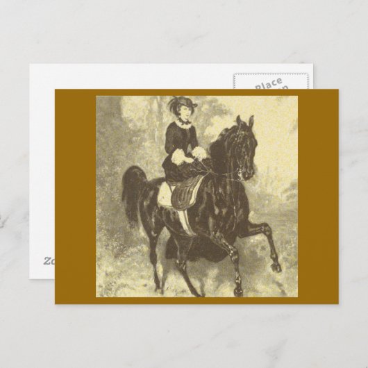 Keizerin Elisabeth rijdend paard sidesaddle #002SS Briefkaart (Voorkant / Achterkant)