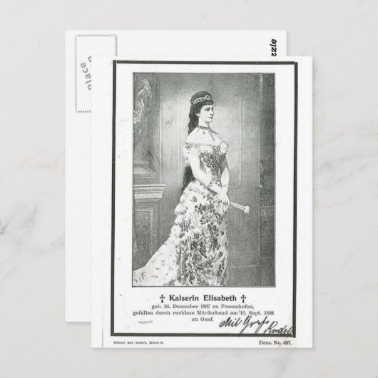 Keizerin Elisabeth - Sissi-moordkaart #023H Briefkaart (Voorkant / Achterkant)
