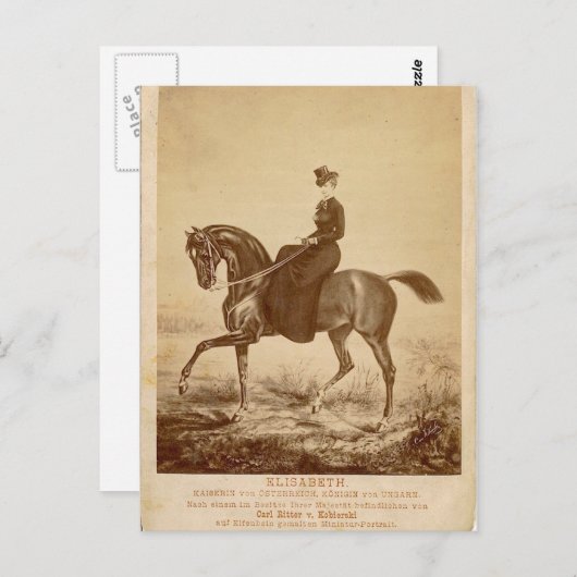 Keizerin Elisabeth van het berijden van Oostenrijk Briefkaart (Voorkant / Achterkant)