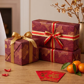 Keizerlijk Geluk | Overvloed van Reuzen Gouden Koi Cadeaupapier