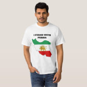 Keizerlijk Iran Leeuw en Zon Kaart T-Shirt (Voorkant volledig)