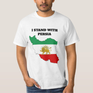 Keizerlijk Iran Leeuw en Zon Kaart T-Shirt