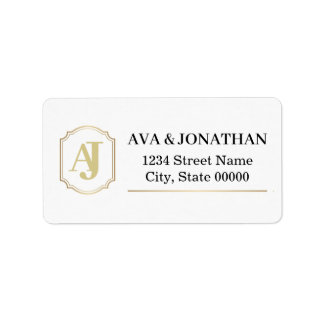 Keizerlijk Luxe Monogram Adreslabel Etiket