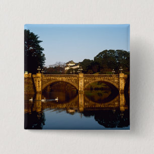 Keizerlijk Paleis, Nijubashibrug, Tokio, Japan Vierkante Button 5,1 Cm