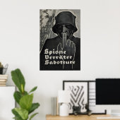 Keizerlijke Duitse Propaganda WWI Poster Spionnen (Thuiskantoor)