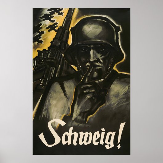 Keizerlijke Duitse Propaganda WWI Poster Stilte! (Voorkant)