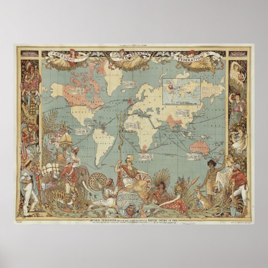 Keizerlijke Federatie 1886 | Walter Crane Poster (Voorkant)