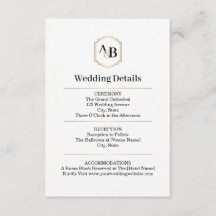 Keizerlijke Luxe Monogram Bijkaart