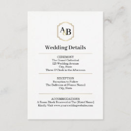 Keizerlijke Luxe Monogram Bijkaart Informatiekaartje