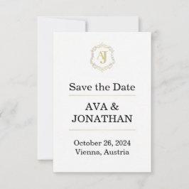 Keizerlijke Luxe Save the Date Kaart – Monogram St