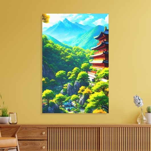 Keizerlijke Tranquiliteit: De Omarming van de Natu Canvas Afdruk (Insitu (Woonkamer))