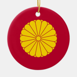 Keizerlijke vlag Japan symbool keizer bloem geel c Keramisch Ornament