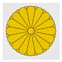 Keizerlijke vlag Japan symbool keizer bloem geel c