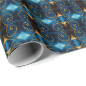 keizerlijke zeemacht en indigotessellaties cadeaupapier (Rol Hoek)