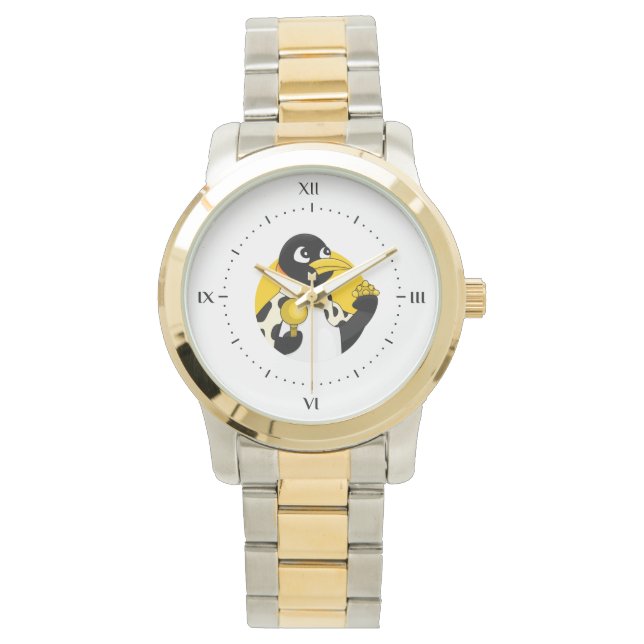 Keizerpinguïcartoon Horloge (Voorkant)