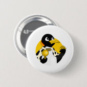 Keizerpinguïn cartoon ronde button 5,7 cm (Voorkant /achterkant)