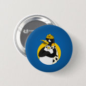 Keizerpinguïn cartoon ronde button 5,7 cm (Voorkant /achterkant)
