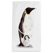 keizerpinguïn en baby pinguïn witte winter klein cadeauzakje (Voorkant)