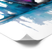 keizerpinguïn in kleurrijke spetters poster (Hoek)