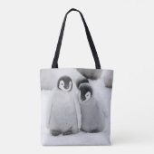 Keizerpinguïnkuikens op het ijs in Antarctica Tote Bag (Achterkant)