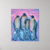keizerpinguïns, Antarctische vogels, ouders en Kin Canvas Afdruk (Voorkant)