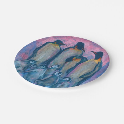 keizerpinguïns, Antarctische vogels, ouders en Kin Papieren Bordje (Gekanteld)