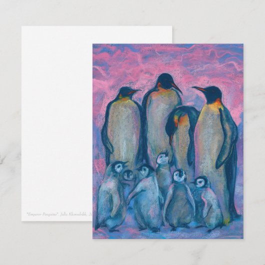 keizerpinguïns, Antarctische vogels schilderen (Voorkant / Achterkant)