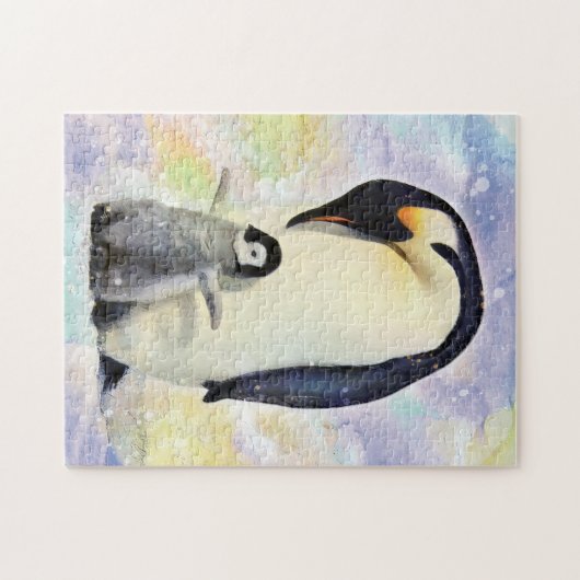 keizerpinguïns met Baby Chick Legpuzzel (Horizontaal)