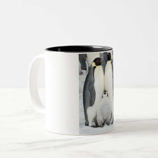 keizerpinguïns met griep - mok (Voorkant links)
