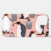 Keizerpinguïns, welpen, roze decoratief patroon. Case-Mate iPhone case (Achterkant (horizontaal))
