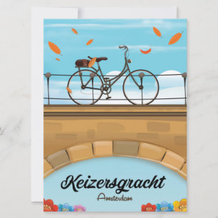 Keizersgracht Kanaal Amsterdam reisposter Kaart