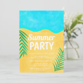 Keizerzandpalm tropische zomerfeest kaart (Staand voorkant)