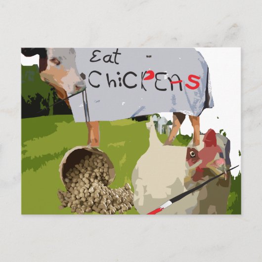 Kekers. Het is wat er voor het avondeten is. Briefkaart (Voorkant)