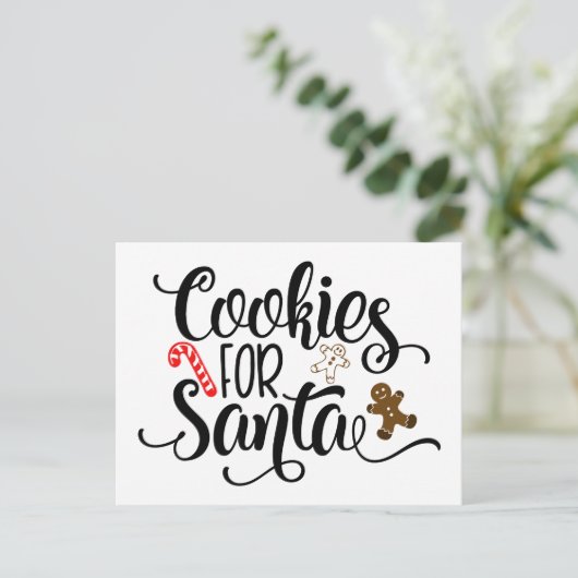 Keksen voor Kerstman Leuke Kerstmis Feestdagenkaart (Staand voorkant)