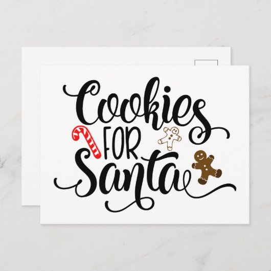 Keksen voor Kerstman Leuke Kerstmis Feestdagenkaart (Voorkant / Achterkant)