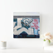 KEL139 Classic Graffiti Vierkante Klok (Huis)