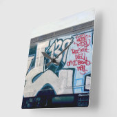 KEL139 Classic Graffiti Vierkante Klok (Hoek)