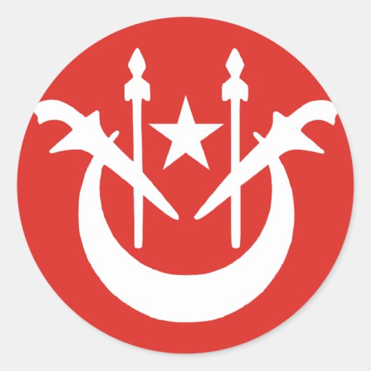 Kelantan, Maleisische vlag Ronde Sticker (Voorkant)