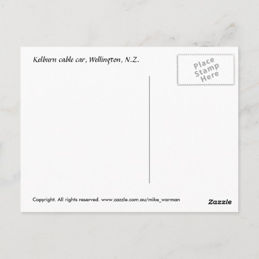 Kelburn-kabel Briefkaart (Achterkant)