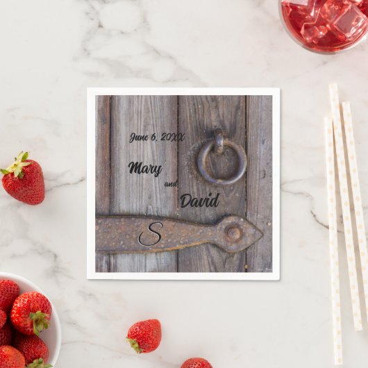 Kelder deur Handvat Bruiloft Papier Servetten (Insitu)