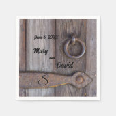 Kelder deur Handvat Bruiloft Papier Servetten (Voorkant)