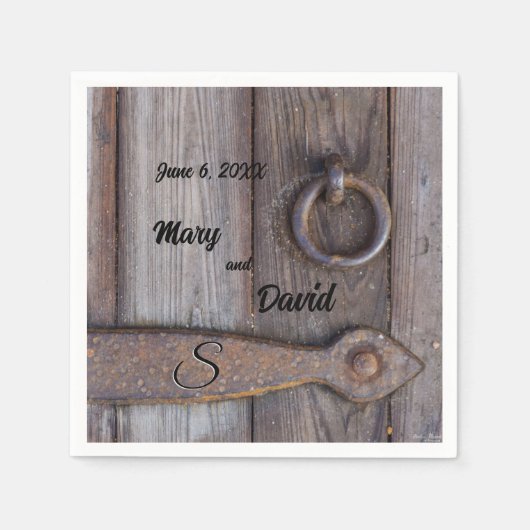 Kelder deur Handvat Bruiloft Papier Servetten (Voorkant)
