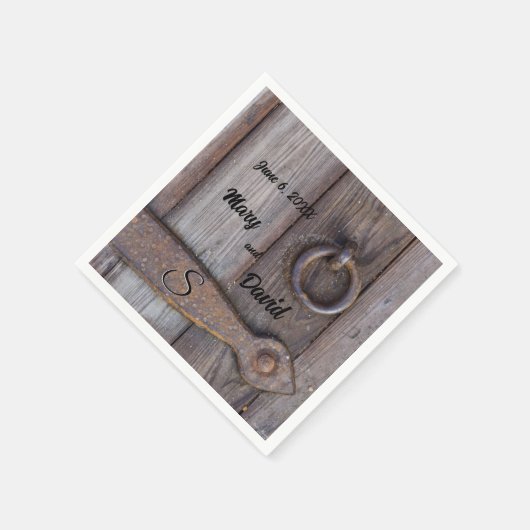 Kelder deur Handvat Bruiloft Papier Servetten (Hoek)