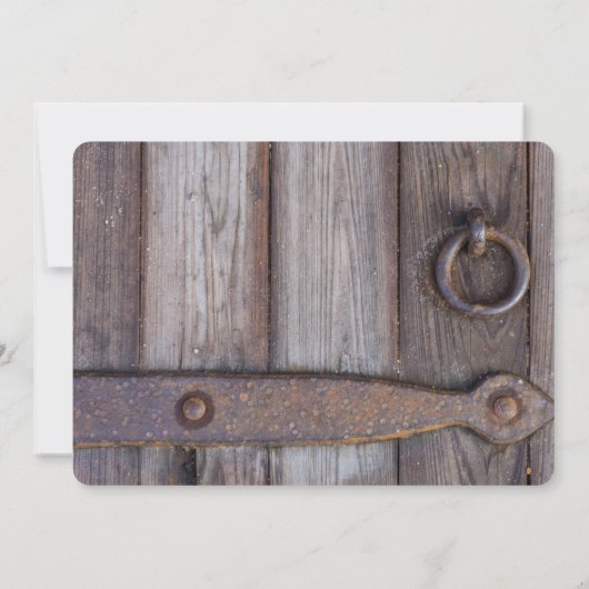 Kelder deur Handvat bruiloft uitnodiging (Achterkant)