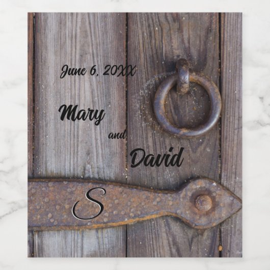 Kelder deur Handvat Bruiloft Wijn Etiketten (Enkel label)