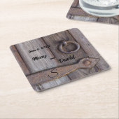 Kelder Deurgreep Bruiloft Papier Onderzetters (Schuin)