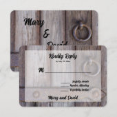 Kelder Deurgreep Bruiloft RSVP Kaart (Voorkant / Achterkant)