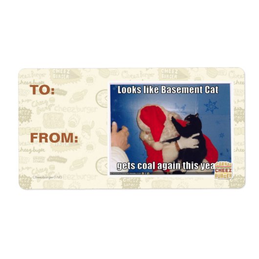 Kelder Kat krijgt steenkool Etiket (Voorkant)